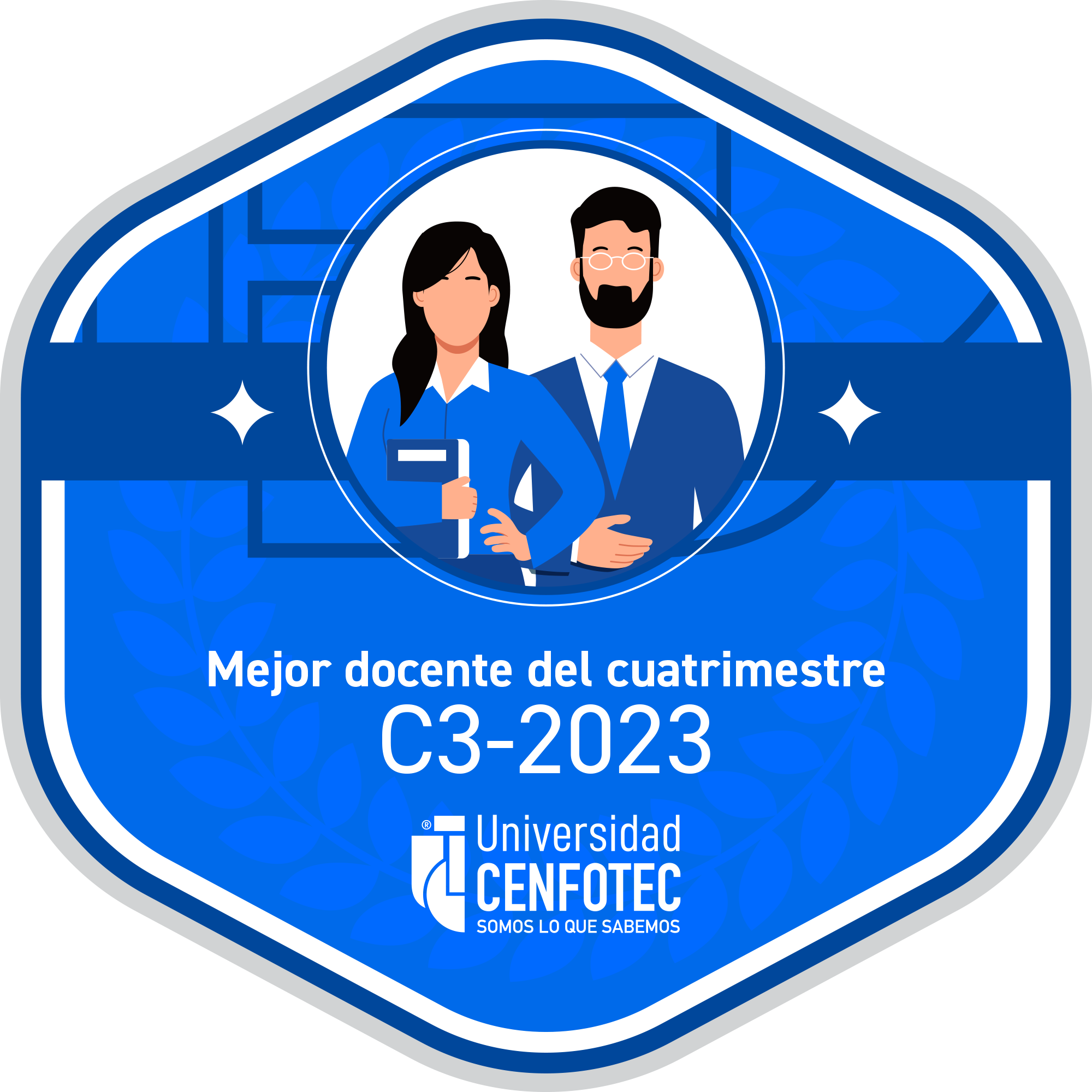 insignia de mejor docente en Cenfotec